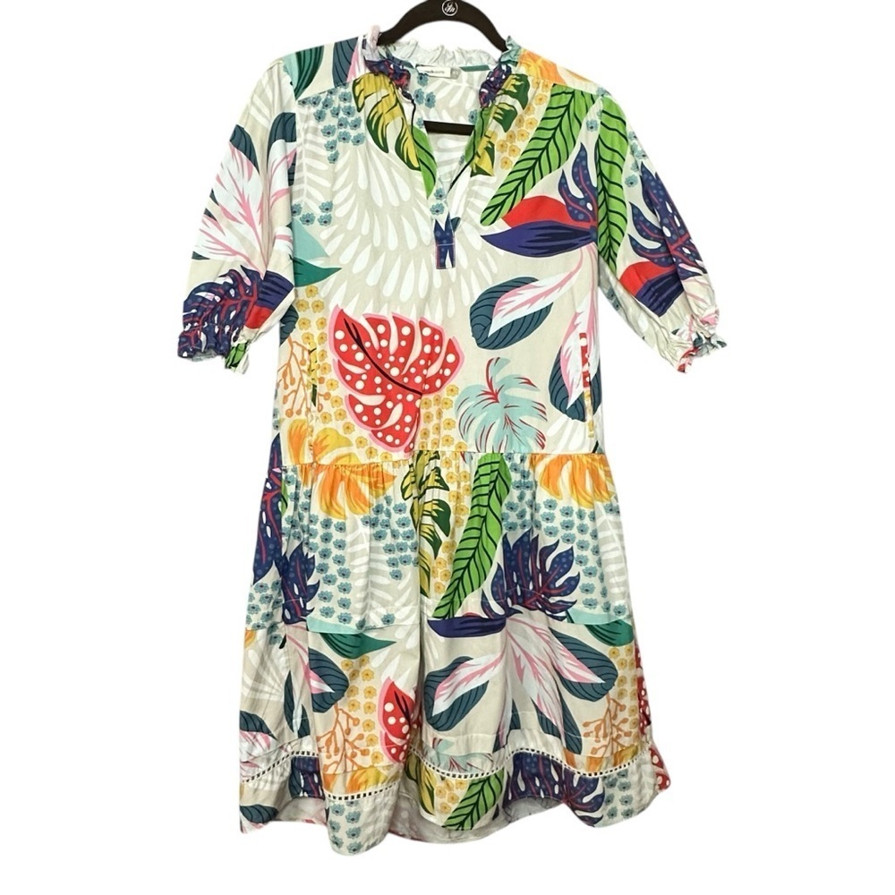 Maude Vivante Vanilla Forest Sasha Midi Dress Tropical Print Dress Size XS - Picture 2 of 13